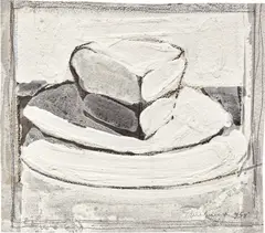 Wayne Thiebaud, Pie, 1958, gouache, watercolor, wax crayon and graphite on paper