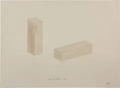 Robert Morris, Column, Two Positions, 1972, ink and ink wash on paper