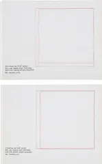 Mel Bochner, Untitled (Estimating an 8" x 8" Square), 1972, pencil and colored pencil on paper, in 2 parts