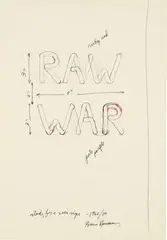 RAW/WAR by Bruce Nauman, 1968-1970, graphite, ink and colored pencil on paper, sold Nov 2018