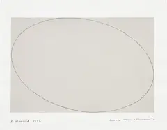 Ellipse Within a Rectangle #2 by Robert Mangold, 1972, acrylic and graphite on paper, laid on card, sold Nov 2018