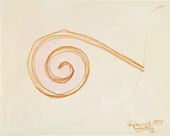 Robert Smithson, Spiral Jetty, 1970, crayon and felt-tip pen on paper
