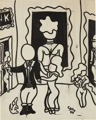 Untitled by William Copley, 1964, ink on paper, sold Nov 2018