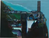 Wayne Thiebaud, San Francisco Shore, 1985, oil on canvas