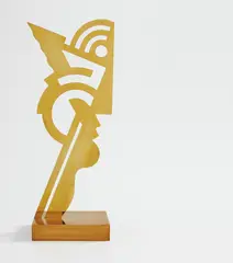 Untitled Head I by Roy Lichtenstein, 1970, brass, sold Nov 2018