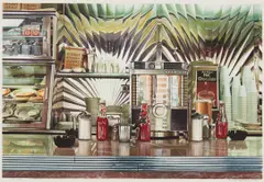 Rock Ola by Ralph Goings, 1992, watercolor and graphite on paper, sold Nov 2018