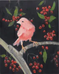Stepping Out With Cherries by Ann Craven, 2011, oil on canvas, sold Nov 2018