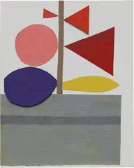 Shadow Collage by Jonas Wood, 2009, cardboard, oil and linen on canvas, sold Nov 2018