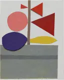 Jonas Wood, Shadow Collage, 2009, cardboard, oil and linen on canvas