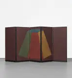 Sol LeWitt, Folding Screen: B-7 Asymmetrical Pyramid, 1987-1988, ink wash on panel, in 5 parts, double sided