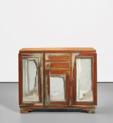 Doris Salcedo, Untitled, 1995, wood, cement, iron and glass