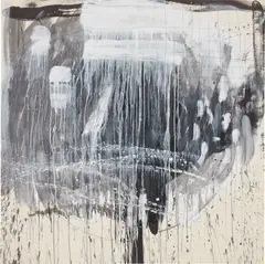 Pat Steir, The Austria Group No. 1, 1991, tempera, ink and pencil on paper laid on canvas