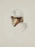 Kehinde Wiley, Investiture of Bishop Harold Study, Variation II, 2005, graphite, ink and gouache on paper