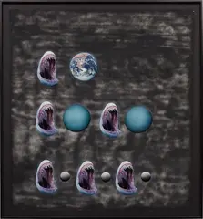 Sterling Ruby, Stellar Cannibals, 2010, spray paint and photo collage on paper