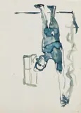 Georg Baselitz, Mann mit gestrecktem Arm, 1980, watercolor and pencil on paper, double sided