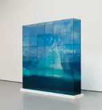Teresita Fernández, Quiet Ice (Blue), 2006, Plexiglas cubes with photographic image overlay, in 36 parts