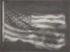 American Flag No. 7 by Zhang Huan, 2008, ash on linen, sold Nov 2018