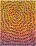 Jennifer Guidi, Transit of Venus (Painted White Sand SF #1B, Black and Orange-to-Lavender Gradient), 2018, sand, acrylic and oil on linen