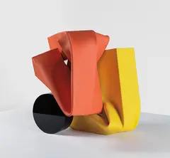 Carol Bove, Young Lovers, 2018, stainless steel and urethane paint, in 2 parts