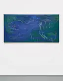 Rita Ackermann, Water Lilies in Chalk V, 2018, acrylic, oil, pigment, pastel, chalk and spray paint on canvas