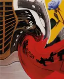 Louise Lawler, Egg and Gun (distorted for the times, dire), 2008, digital Fujiflex print, face-mounted to Plexiglas on museum box