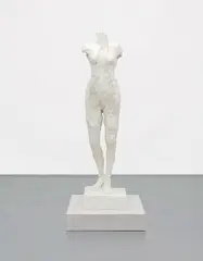 David Altmejd, L’oeuf, 2016, bronze, white paint, and optional concrete pedestal