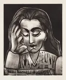 Jacqueline lisant (Jacqueline Reading) by Pablo Picasso, 1962, Linocut, on Rives BFK paper, with full margins, sold Apr 2018