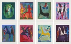 Marino Marini, Marino from Shakespeare II, 1977, The complete set of eight etchings with aquatint and drypoint in colors, on Arches paper, with full margins