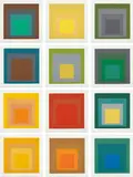 Josef Albers, SP, 1967, Original-Kartonmappe mit 12 Farbserigraphien, jeweils auf Schöllers-Hammer-Karton