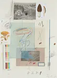 Cy Twombly, Natural History Part I Mushrooms: No. VII, 1974, Lithograph with collotype in colors with collage and touches of hand-coloring, on Rives Couronne paper, the full sheet