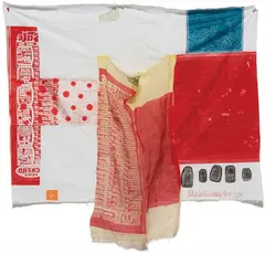 Switchboard, from Airport Suite by Robert Rauschenberg, 1974, Relief, intaglio and collage in colors, on fabric, machine buttonholed for mounting, sold Apr 2018