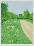 The Arrival of Spring in Woldgate, East Yorkshire in 2011, April 26 by David Hockney, 2011, iPad drawing in colors, printed on wove paper, with full margins, sold Apr 2018