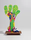 Niki de Saint Phalle, L'arbre de vie (The Tree of Life), from Mémorie de la Liberté suite, 1991, Screenprint in colors on metal, with painted resin and gold leaf objects, on oxidized steel base, with the accompanying Mémoire De La Liberté catalogue and contained in the original cardboard boxes with numbering and title