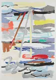 Roy Lichtenstein, Sunshine Through the Clouds, from Landscape Series, 1985, Lithograph, woodcut and screenprint in colors, on Arches 88 paper, with full margins