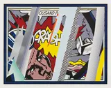 Roy Lichtenstein, Reflections on Crash, from Reflections Series, 1990, Lithograph, screenprint, relief and metallized PVC collage with embossing in colors, on Somerset paper, with full margins