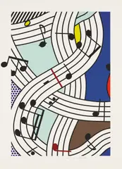 Roy Lichtenstein, Composition I, 1996, Screenprint in colors, on Lanaquarelle Watercolor paper, with full margins