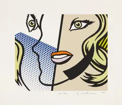 Untitled Head by Roy Lichtenstein, 1995, Screenprint in colors, on Lanaquarelle Watercolor paper, with full margins, sold Apr 2018