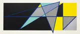 Roy Lichtenstein, Imperfect 44 3/4" x 103", 1988, Woodcut, screenprint and collage in colors, on Archivart rag board, with full margins