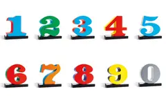 Robert Indiana, NUMBERS ONE through ZERO, 1978-2003, The complete set of 10 painted aluminum polychrome sculptures in colors, on black steel bases (as issued)