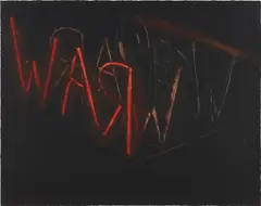 Raw-War by Bruce Nauman, 1971, Lithograph in colors, on Arches paper, the full sheet, sold Apr 2018
