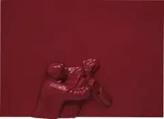 The Silence by Robert Longo, 1979, Burgundy lacquer on MDF board and cast aluminum, sold Apr 2018