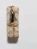 Wrapped Payphone by Christo & Jeanne-Claude, 1988, New York City payphone (steel), wrapped in sackcloth and transparent polyethylene with rope and twine, sold Apr 2018
