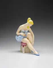 Ballerina by Jeff Koons, 2015, Hand-carved and hand-painted wood multiple, contained in the original foam-lined white paper-covered cardboard box with , sold Apr 2018