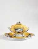 Cindy Sherman, Madame de Pompadour (née Poisson) soup tureen, 1990, Porcelain soup tureen in three parts, with screenprinted elements, hand-painting in platinum and glaze