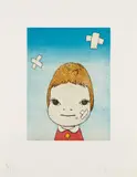 Yoshitomo Nara, Green Eyes, 2002, Etching, aquatint and drypoint in colors, on wove paper, with full margins