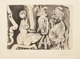 Pablo Picasso, Peintre et son modèle (Painter and his Model), 1965, Aquatint, on Richard de Bas paper, with full margins