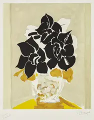 Les amaryllis by Georges Braque, 1958, Aquatint and etching in colors, on Rives BFK paper, with wide margins, sold Apr 2018
