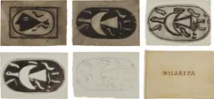 Milarepa by Georges Braque, 1950, The complete set of five etchings and aquatint, on Auvergne laid paper watermarked Georges Braque, the full sheets, loos, sold Apr 2018