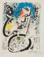 Self Portrait by Marc Chagall, 1960, Lithograph in colors, on Arches paper, with full margins, sold Apr 2018