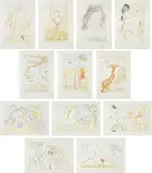 Le Bestiare de la Fontaine Dalinesé (La Fontaine's Bestiary Dalinized) by Salvador Dalí, 1974, The complete set of 12 etchings with drypoint and stencil-coloring, on Arches paper, with full margins, loose (as issued, sold Apr 2018